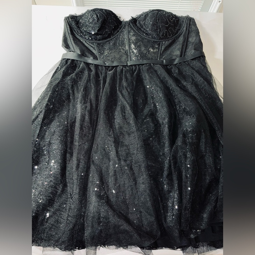 JULES AND CLEO Sweetheart Strapless Sparkle Lace and Tulle Corset Dress Size 20 - Picture 14 of 15